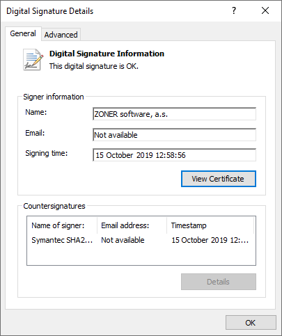 Symantec Code Signing EV detalle