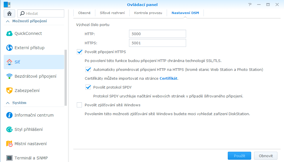 synology: configuración de SSL para la administración