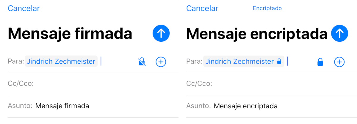 Firmar y cifrar el correo electrónico en iPhone